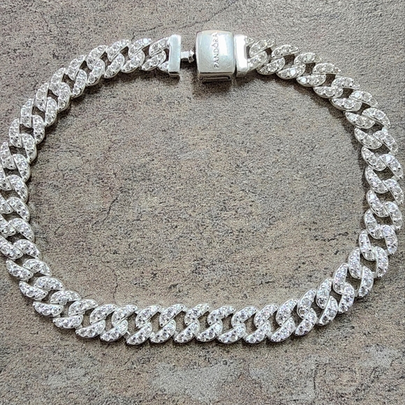 Pandora Jewelry - Pandora Timeless Pavé Cuban Chain Bracelet